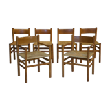 Series of four chairs and two armchairs Danish design 1960'