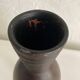 Ceramic vase painted brown (wood effect), elongated model