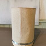 Round vintage khaki painted metal lamp