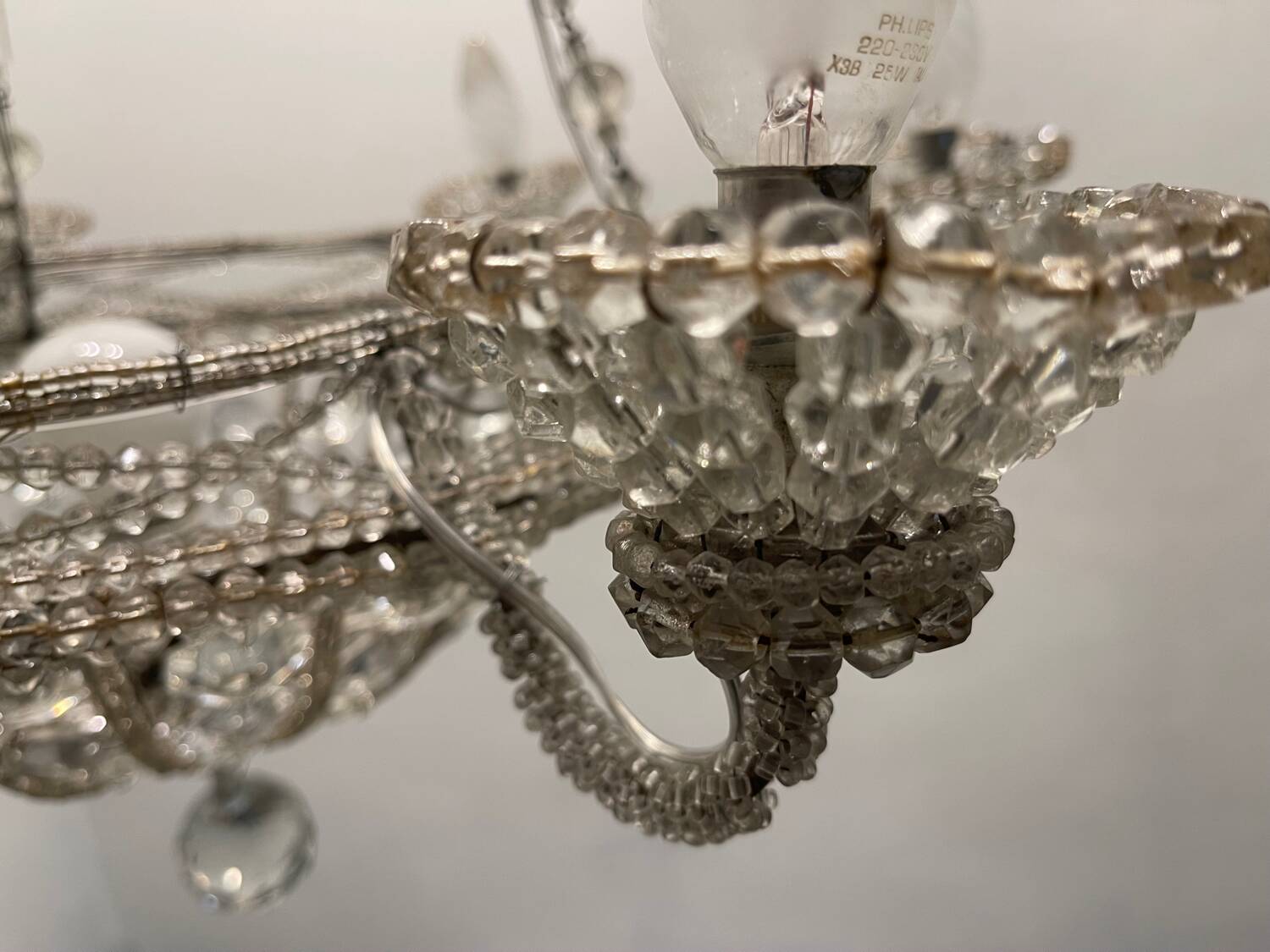 Vintage Crystal Beaded Chandelier 1940’s
