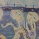 Original Swedish Oil on Canvas – “Figures” by JZON – Vintage, Framed