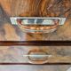 1940s Art Decò sideboard in walnut burl with mirror
