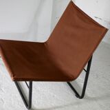 Pair of KEBE drivers, Denmark, circa 1975. Steel and "chocolate" canvas