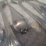 12 silver-plated oyster forks by Christofle Rubans Louis XVI
