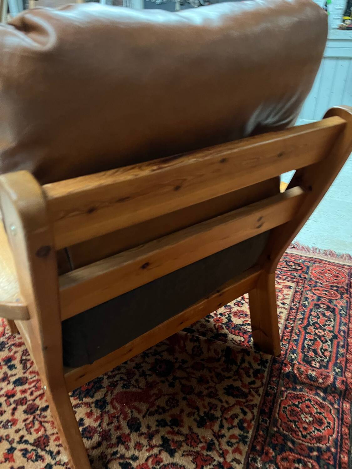 Pine armchair from the 1970s chalet