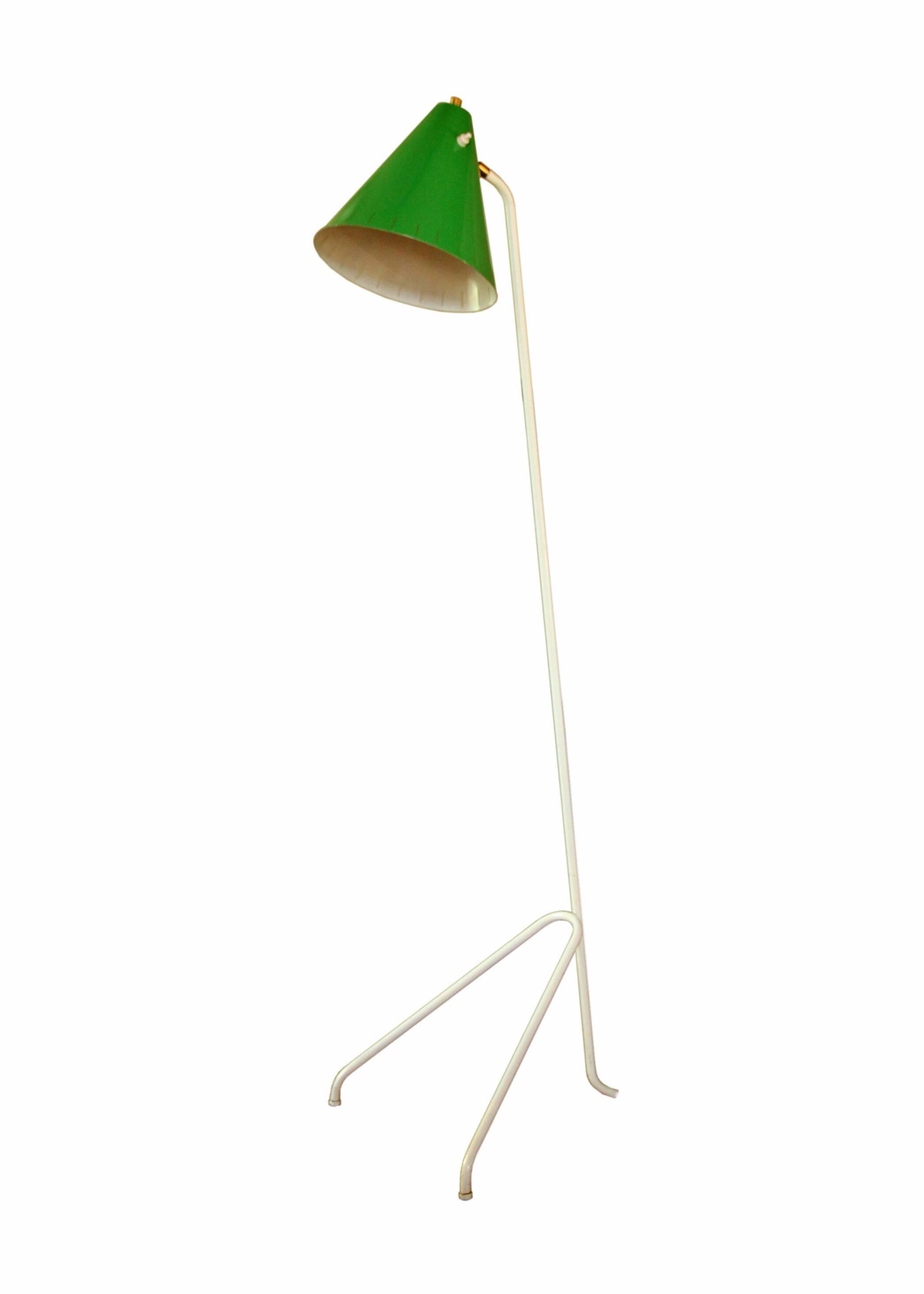 Lampadaire tripode Grasshopper vert, Willem Hagoort, 1950s