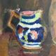 Oil on canvas still life bouquet of flowers