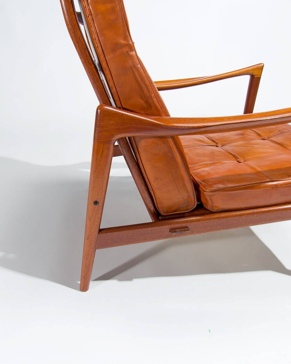 Ib Kofod Larsen Teak and Leather Lounge Chair, Swedish 1950s