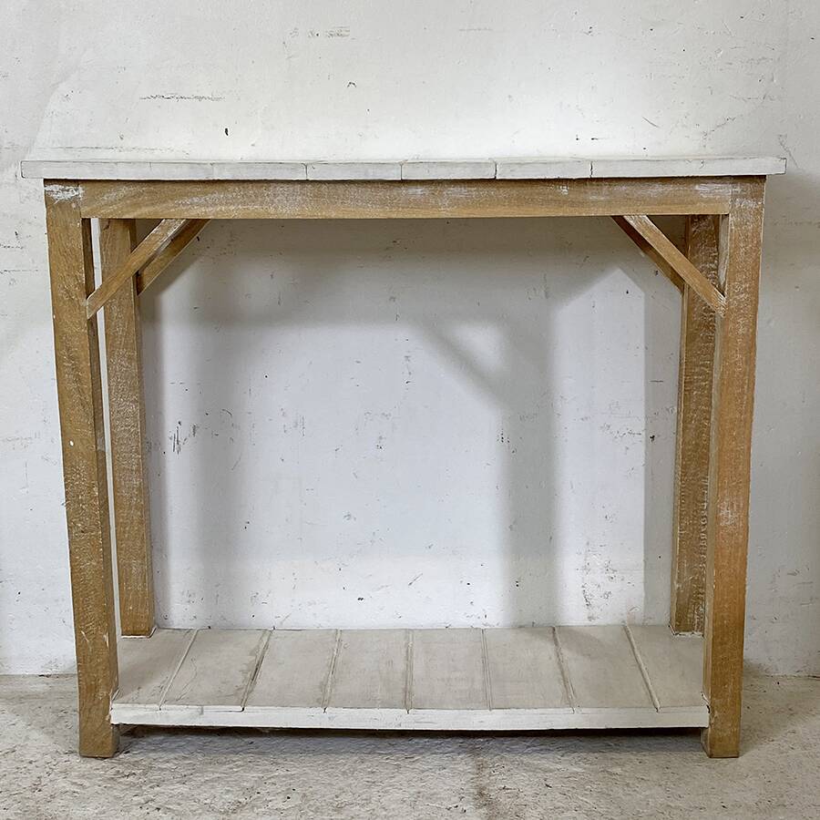 Console bois blanchi Jardin d'Ulysse