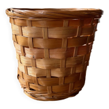 Pot, basket, rattan wicker basket - vintage