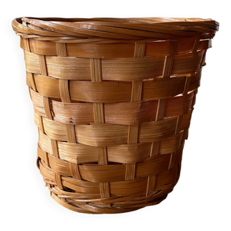 Pot, basket, rattan wicker basket - vintage