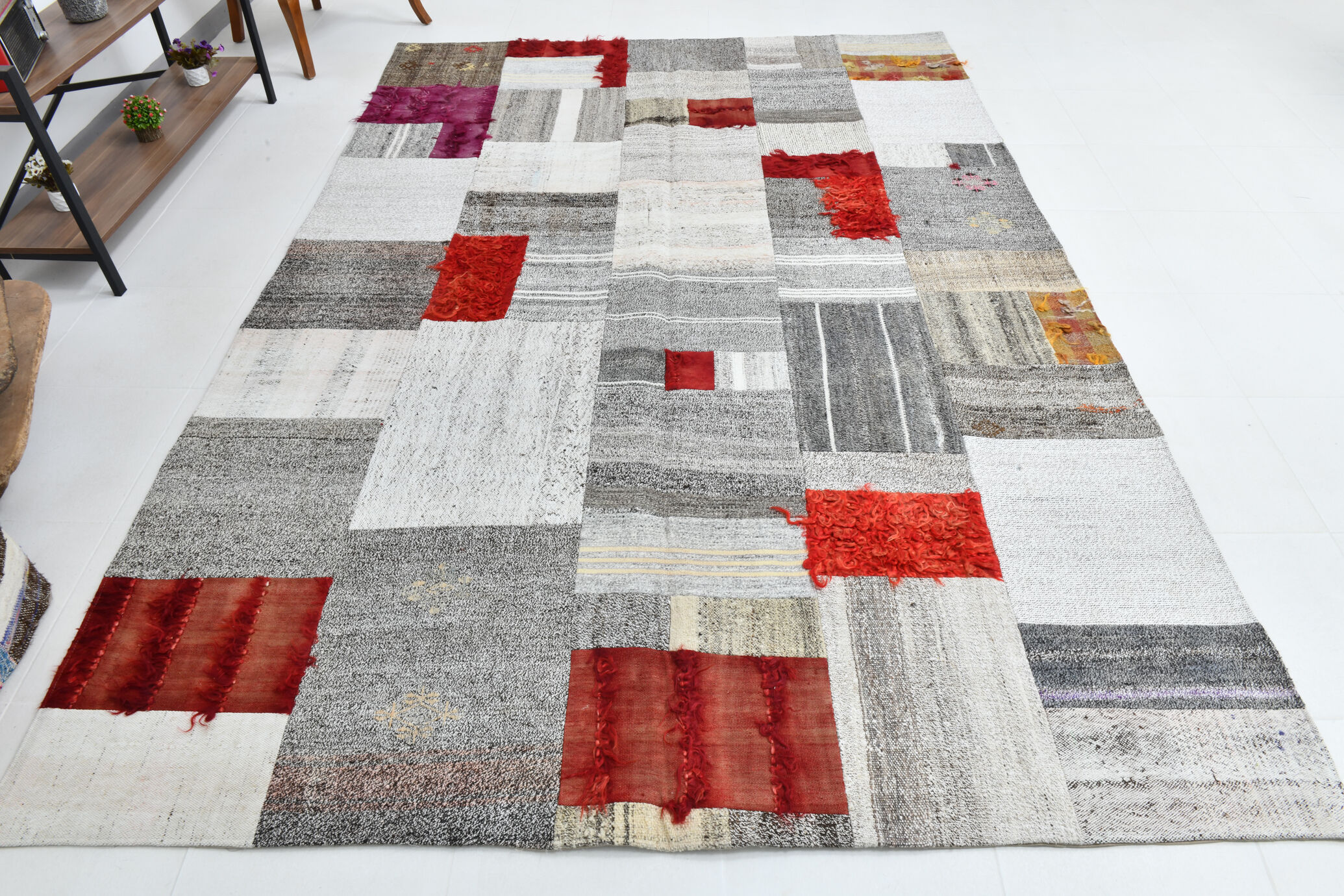 Bohemian vintage kilim rug 212x307cm