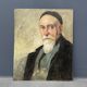 Old portrait of man painted on wooden panel