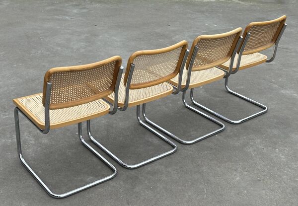 Ensemble de 4 chaises modèle Cesca B32 conçu par Marcel Breuer design