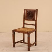 Solid oak chairs, France, 1950s