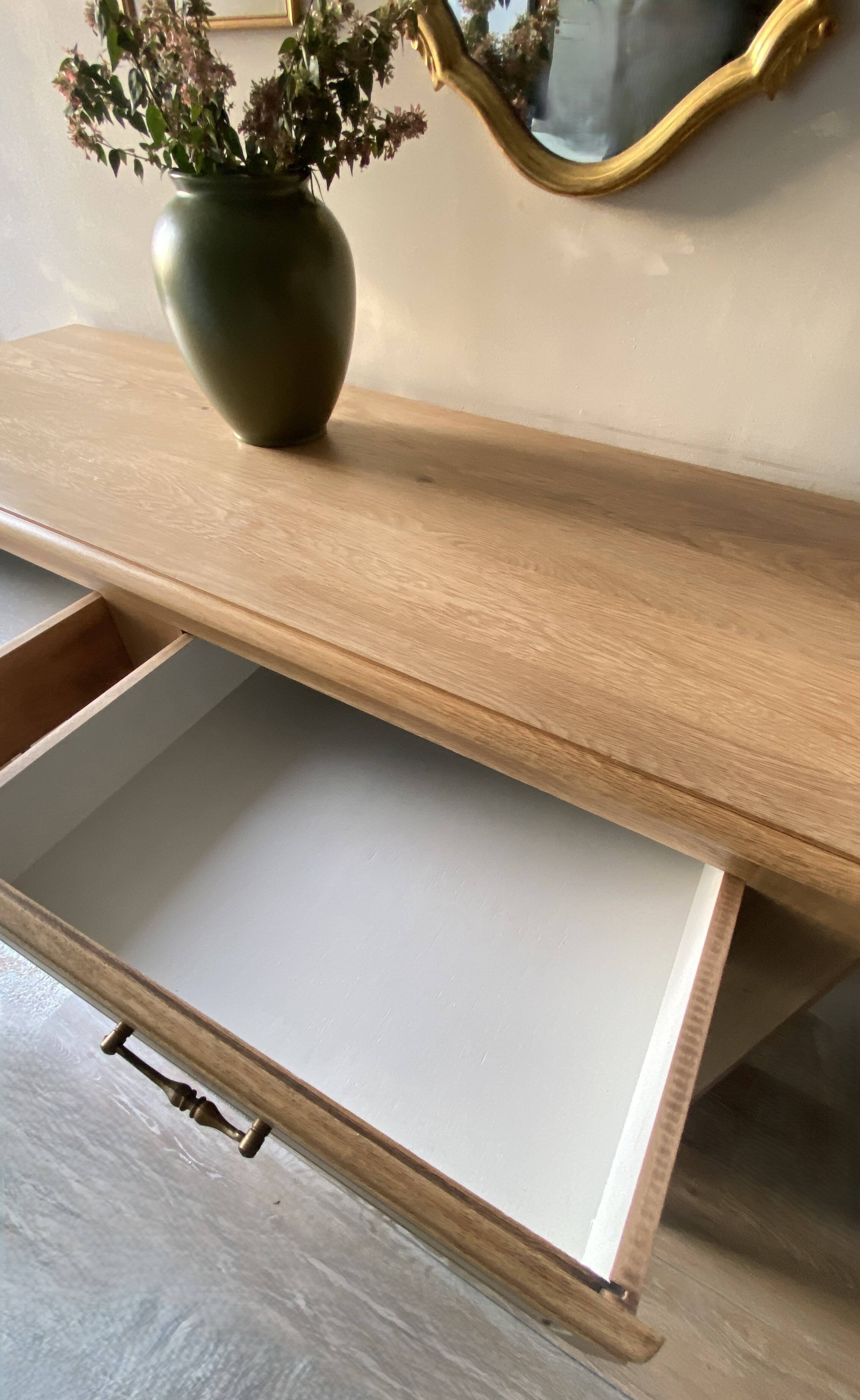 Rustic solid oak sideboard - raw golden honey wood