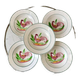 Lot of 5 hollow plates digoin sarreguemines model "rooster" years 40-50
