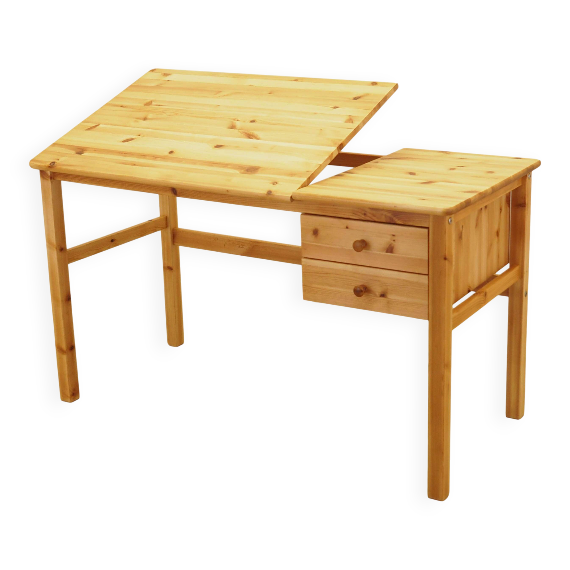 Danish pine desk with adjustable top, 1990s