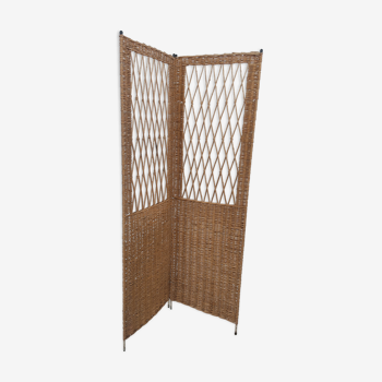 Rattan and wicker screen 2 leaves