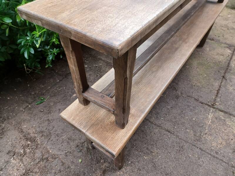 Antique solid oak farm benches