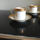 3 coffee cups and saucers in Limoges porcelain