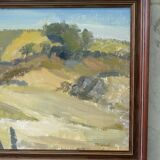 Ruth wahlund, swedish landscape, 1960, oil on canvas, framed