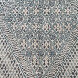 Traditional white and blue margoum carpet woven hands in pure wool