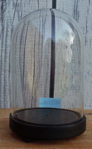Globe en verre avec pied noir 17 cm haute