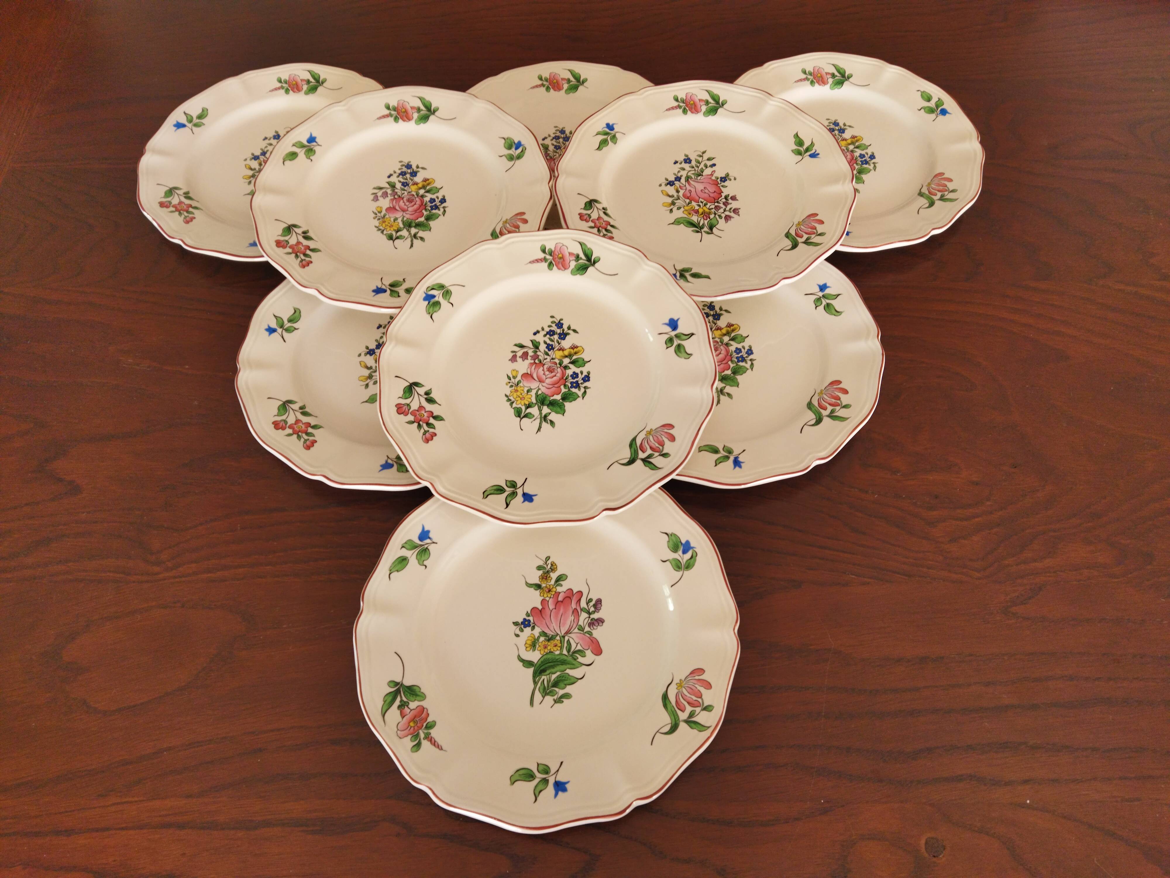 9 dessert plates “Réverbère fin” KG Lunéville