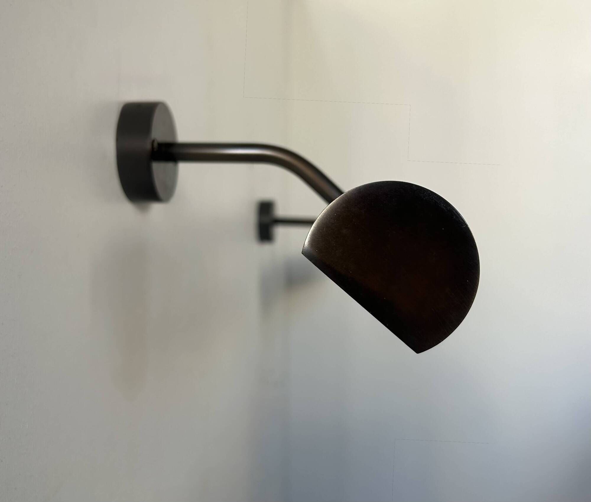Pair of vintage wall lights, burnished brass, France 1970