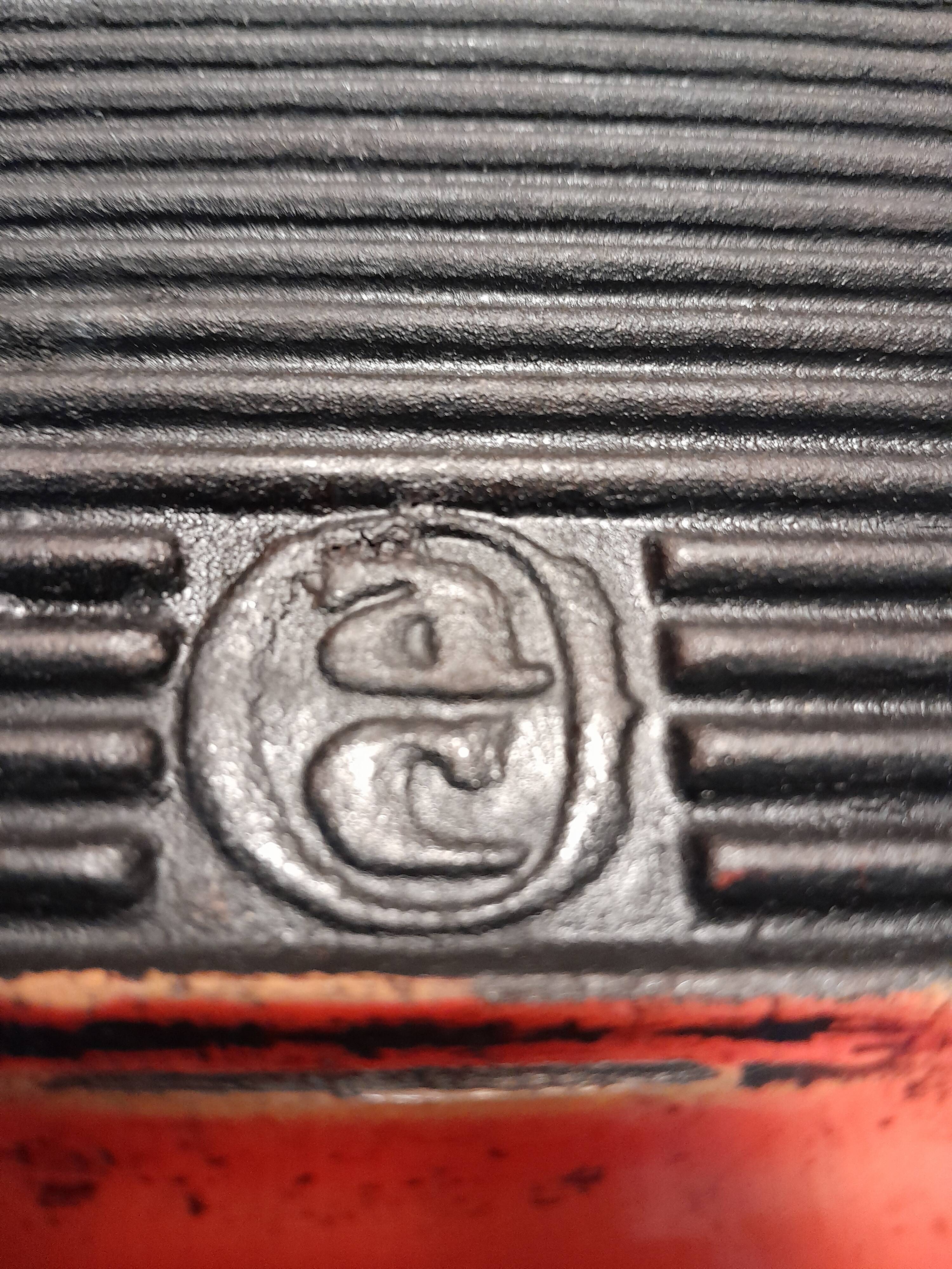 Vintage cast iron casserole orange 38.5 cm