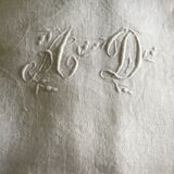 Old table set 12 napkins and tablecloth monogrammed AD