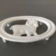Porte savon vintage faïence blanche sur fonte français ancien années 40/50