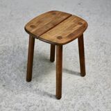 Pierre Gautier Delaye attribution. wooden stool, France, circa 1960