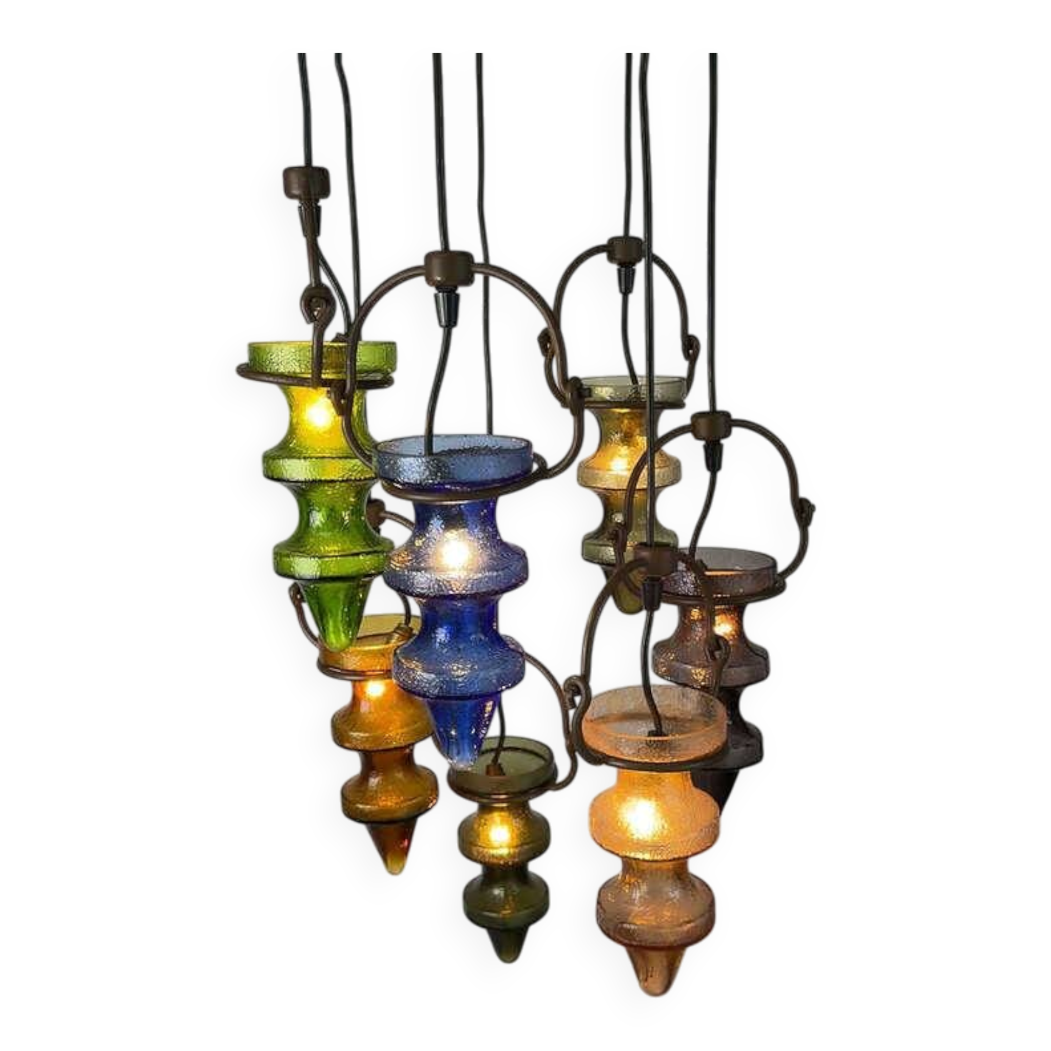 Brutalist stalactite chandelier by Nanny Still for Massive Belgium, 1960s