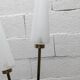 Arlus floor lamp with tripod base and 2 ribbed glass lamps 1950