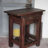 Vintage wooden sideboard, wooden kitchen furniture, furniture with drawer, storage.