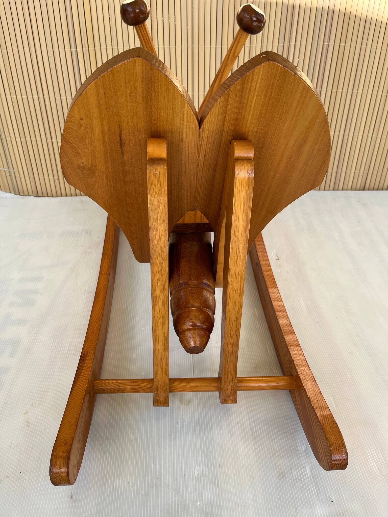 Vintage rocking wooden grasshopper chair