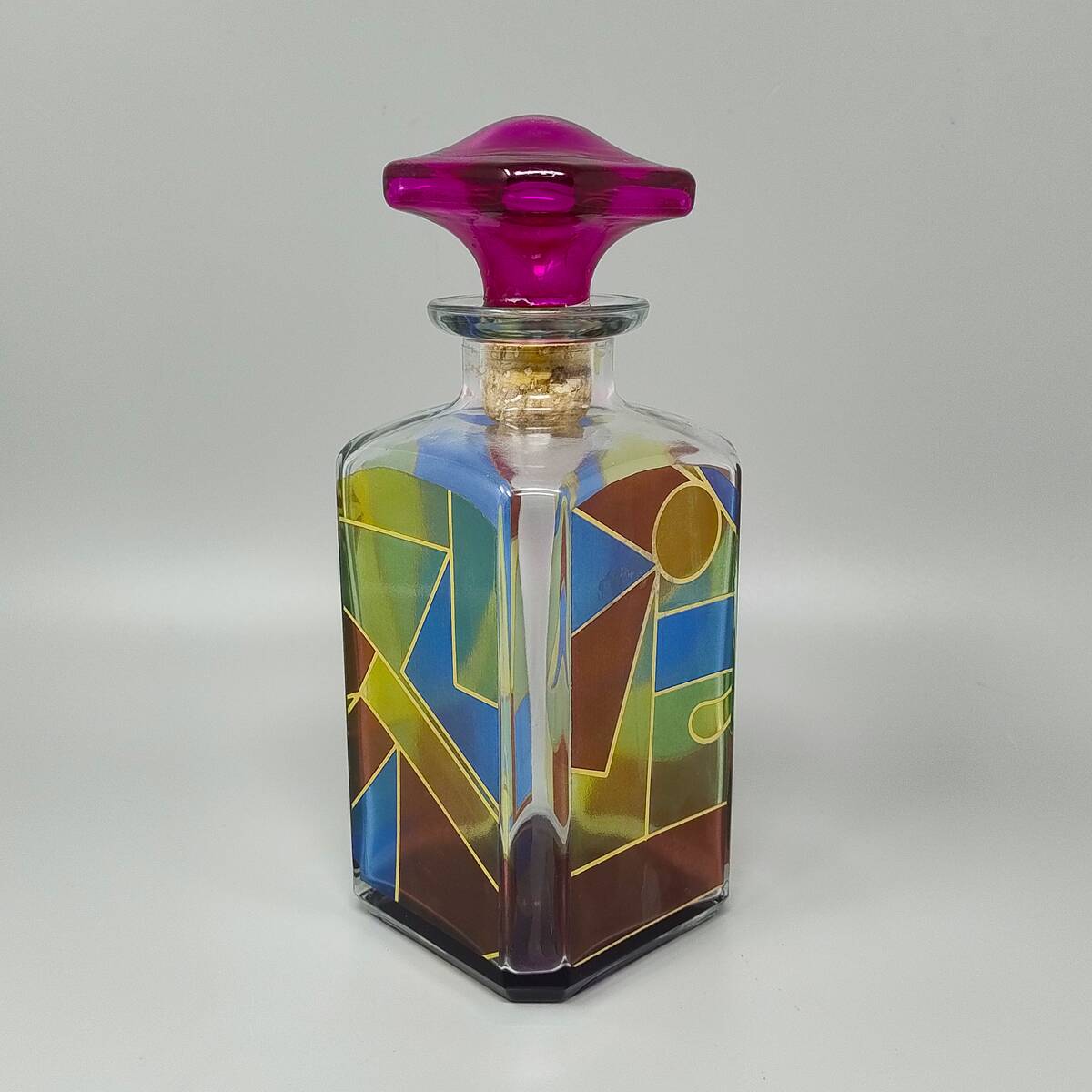 1970s Stunning Decanter or Decorative Bottle by Luigi Bormioli. Made in Ita