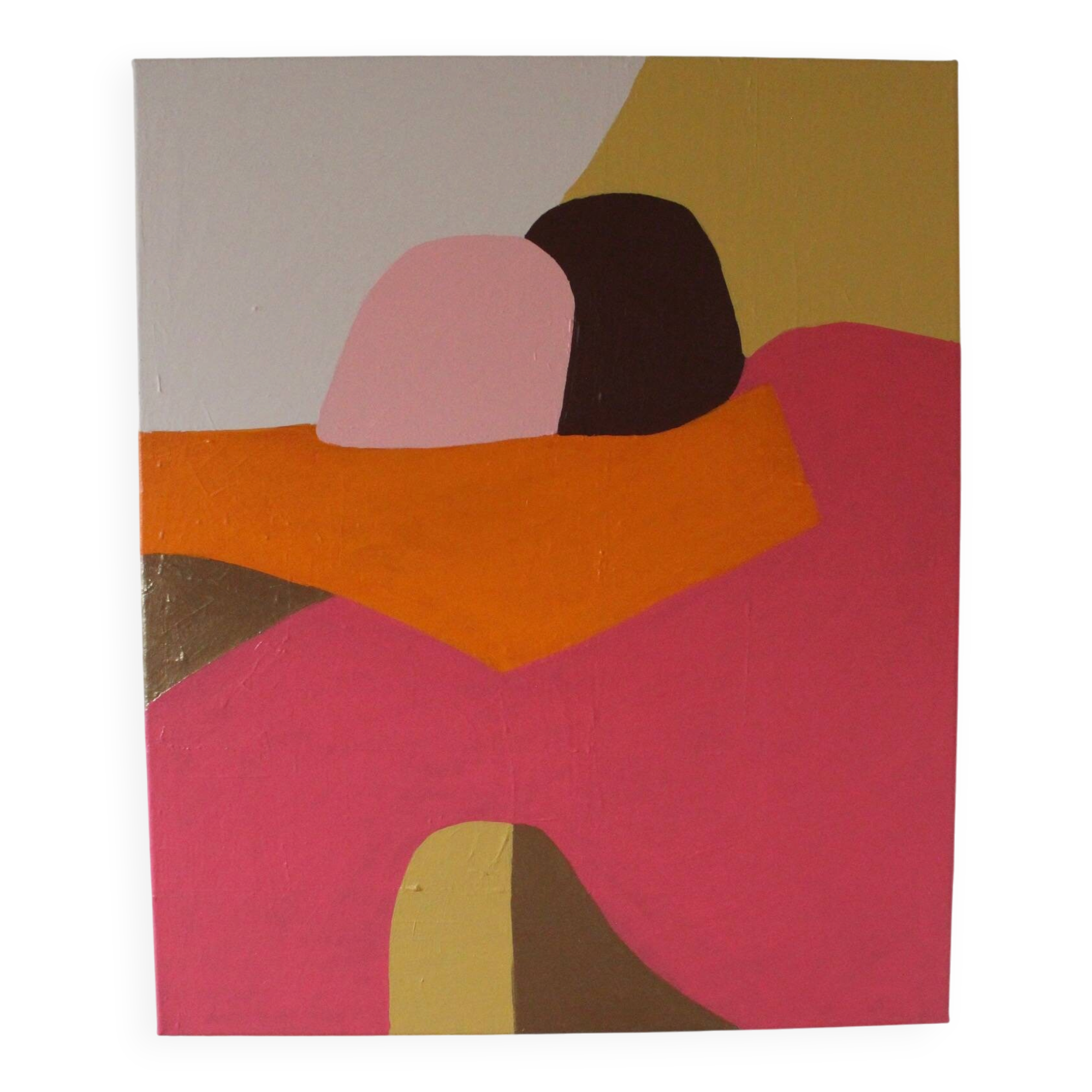 Dans tes bras , peinture couple 55x45cm