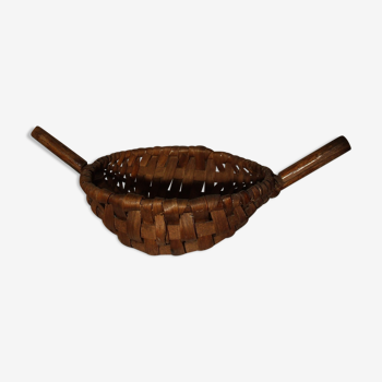 Wooden braided basket