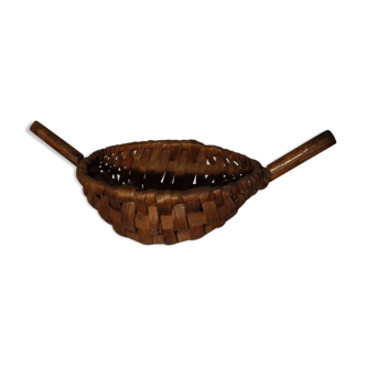 Wooden braided basket