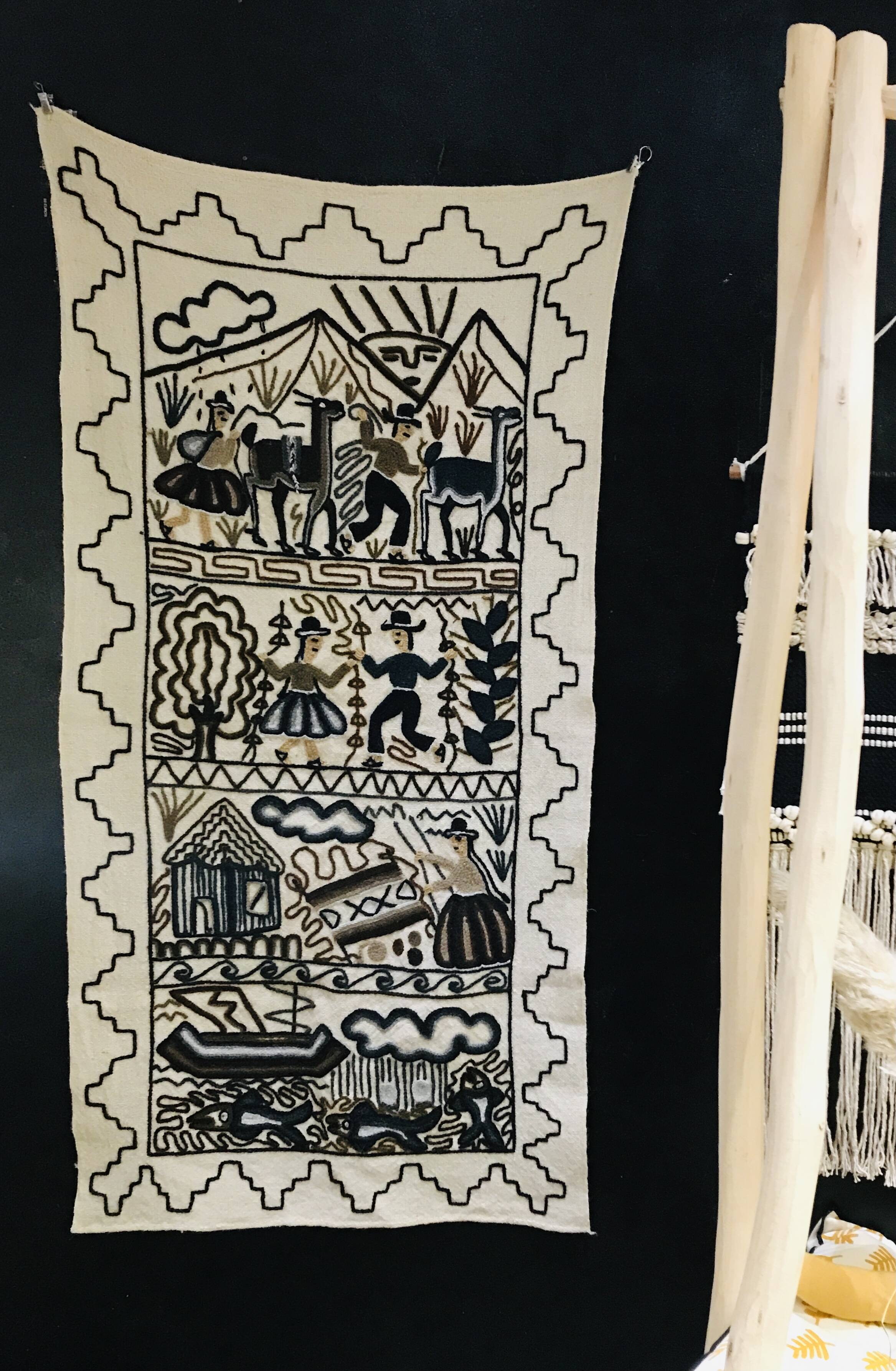 Large vintage wall tapestry Bolivia Peru