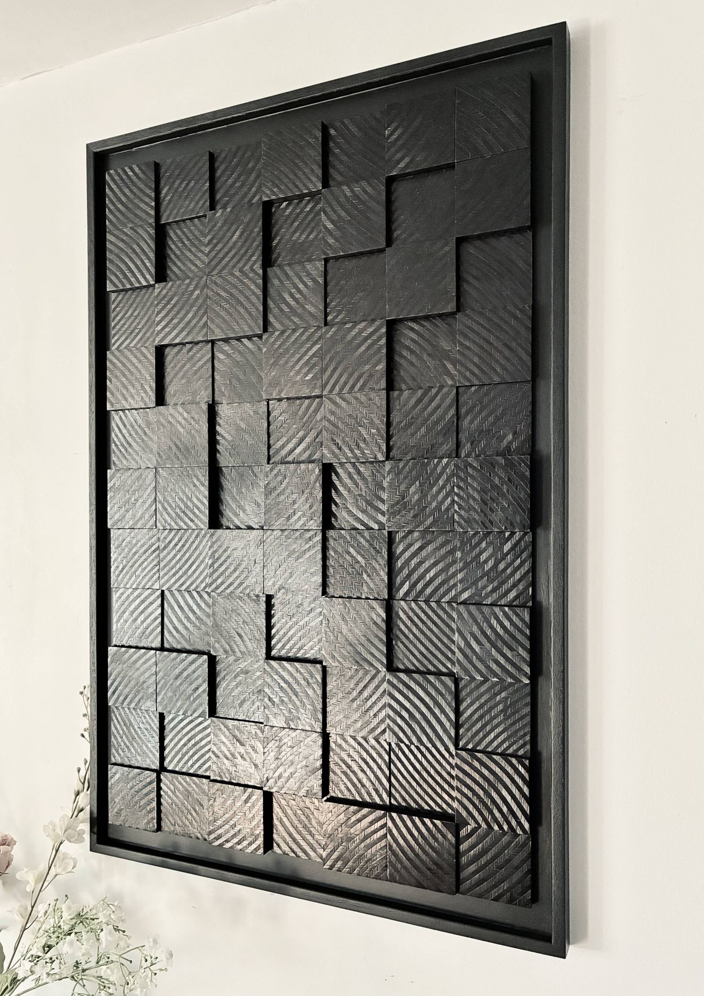 Table "Dark Matter" straw marquetry