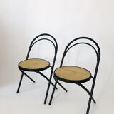 Pair chairs bistro folding canages