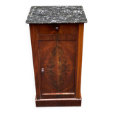 Louis Philippe mahogany bedside table from the 19th century with gray marble