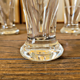 Verres à anisette bistrot vintage, joli liseré gravé (lot de 4)