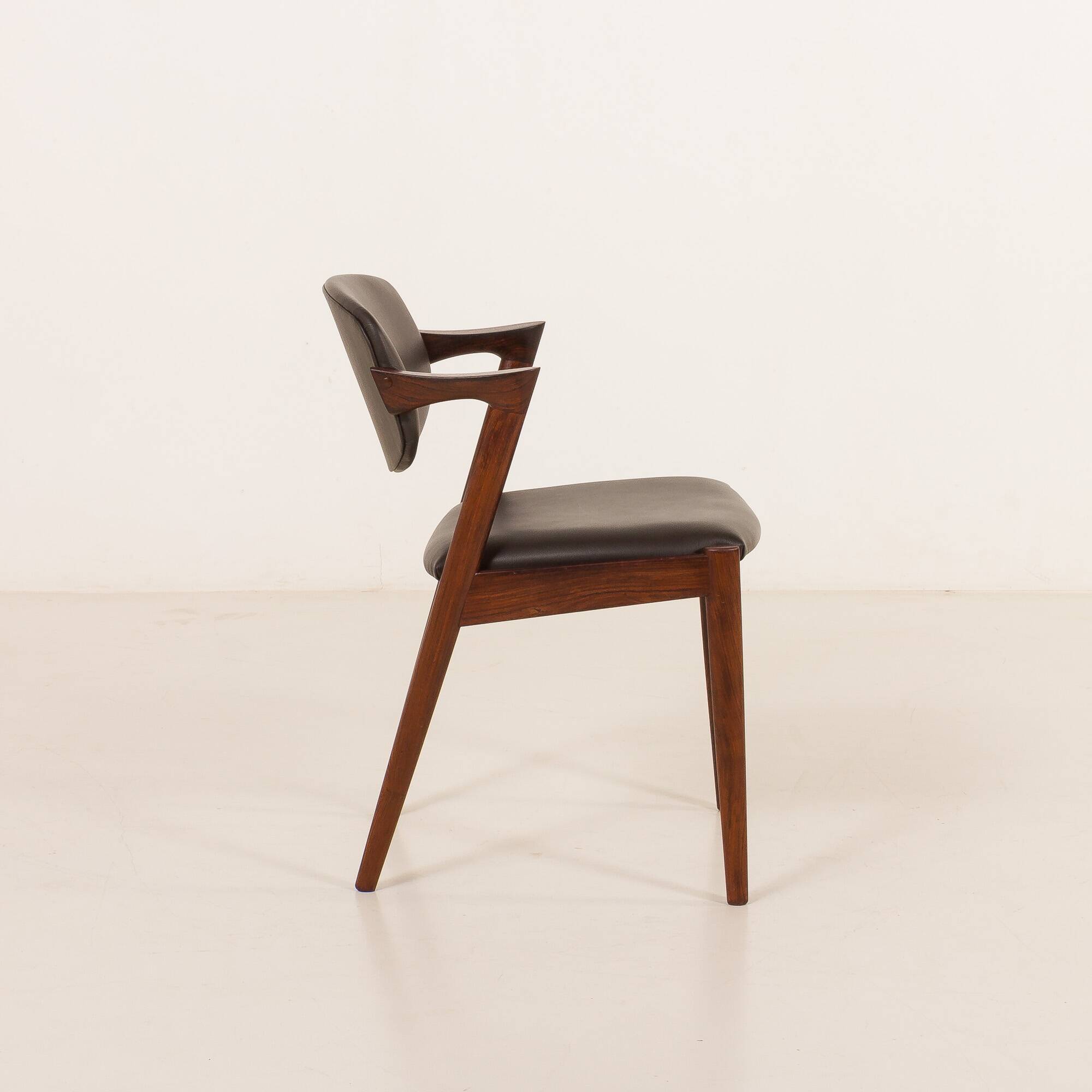 Kai Kristiansen rosewood chair  #42 in aniline leather, 1960s