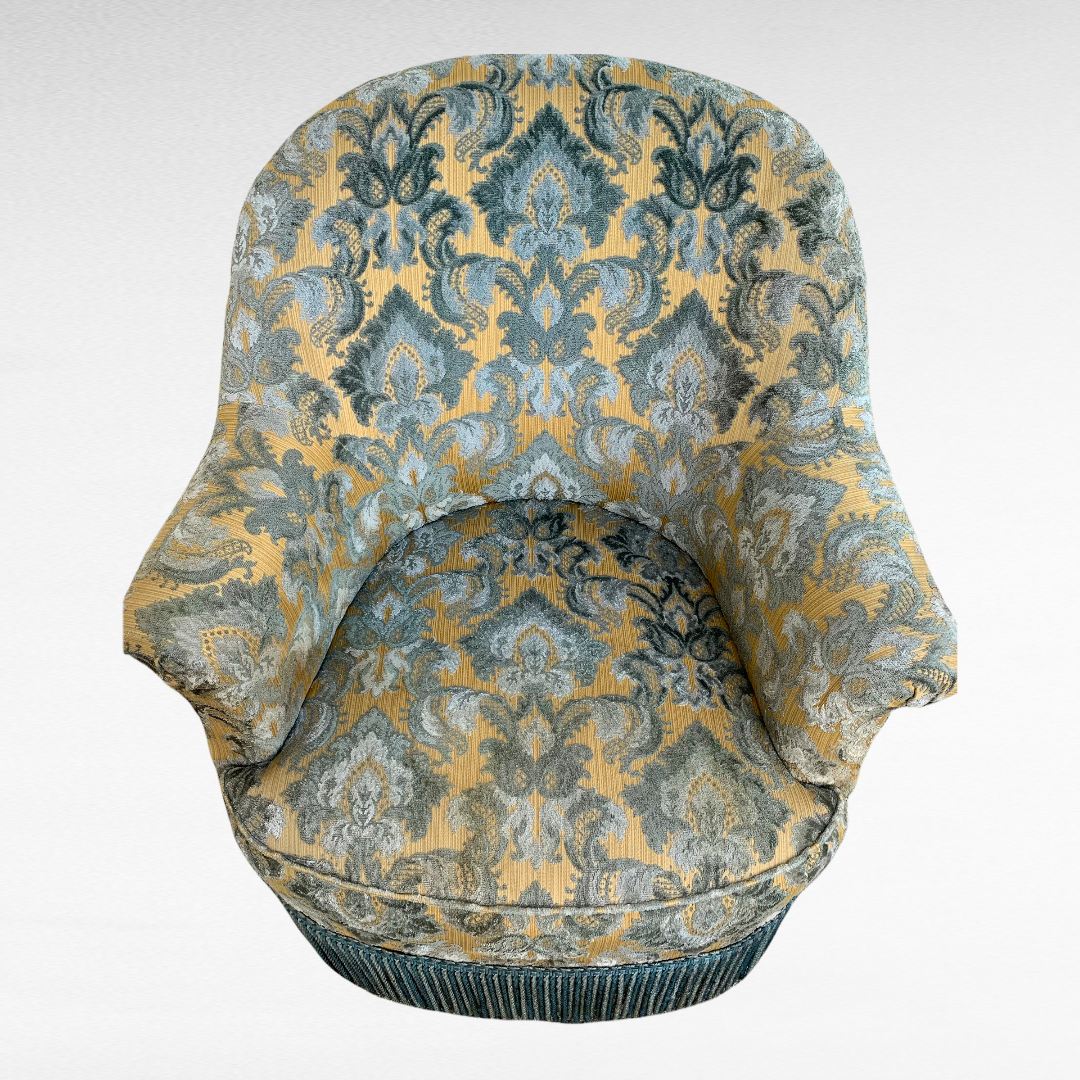Toad armchair Flocked Velvet 1960