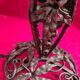 Wrought iron lamp in the Edgar Brandt style, Paul Kiss, 1910 to 25. Unsigned, damage, 37x16cm. Work